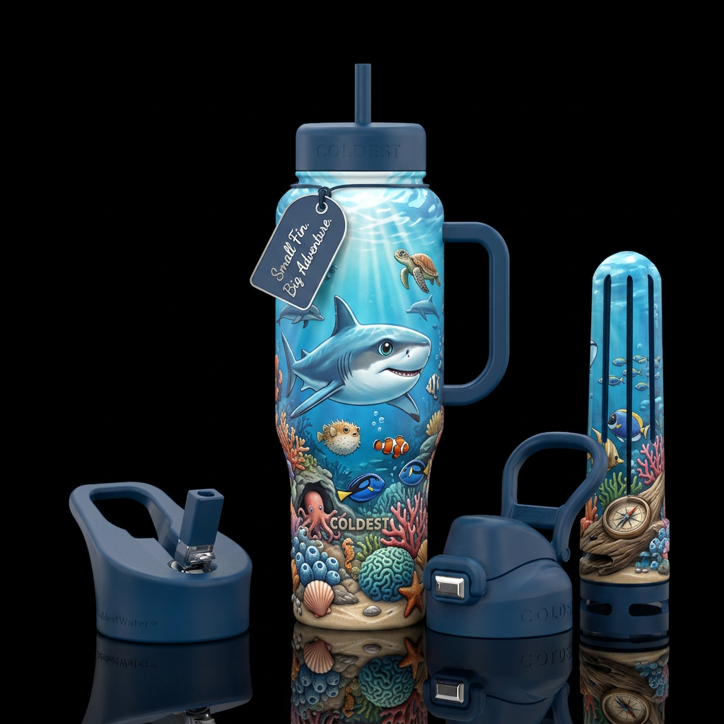 🦈🌊 Design Name Baby Shark Other premium alternat... water bottle design