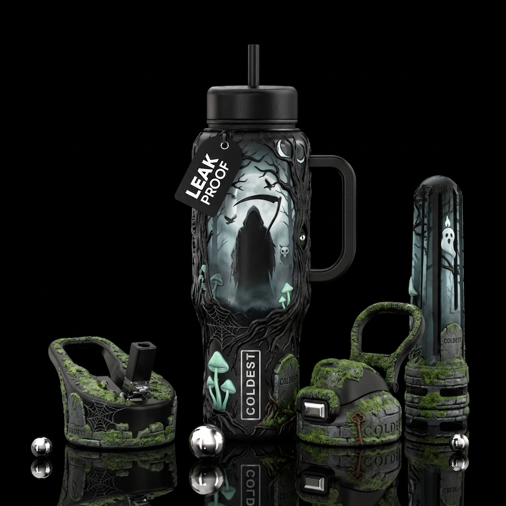 🌑🌲👁️ Design Name Haunted Black Forest Other pre... water bottle design