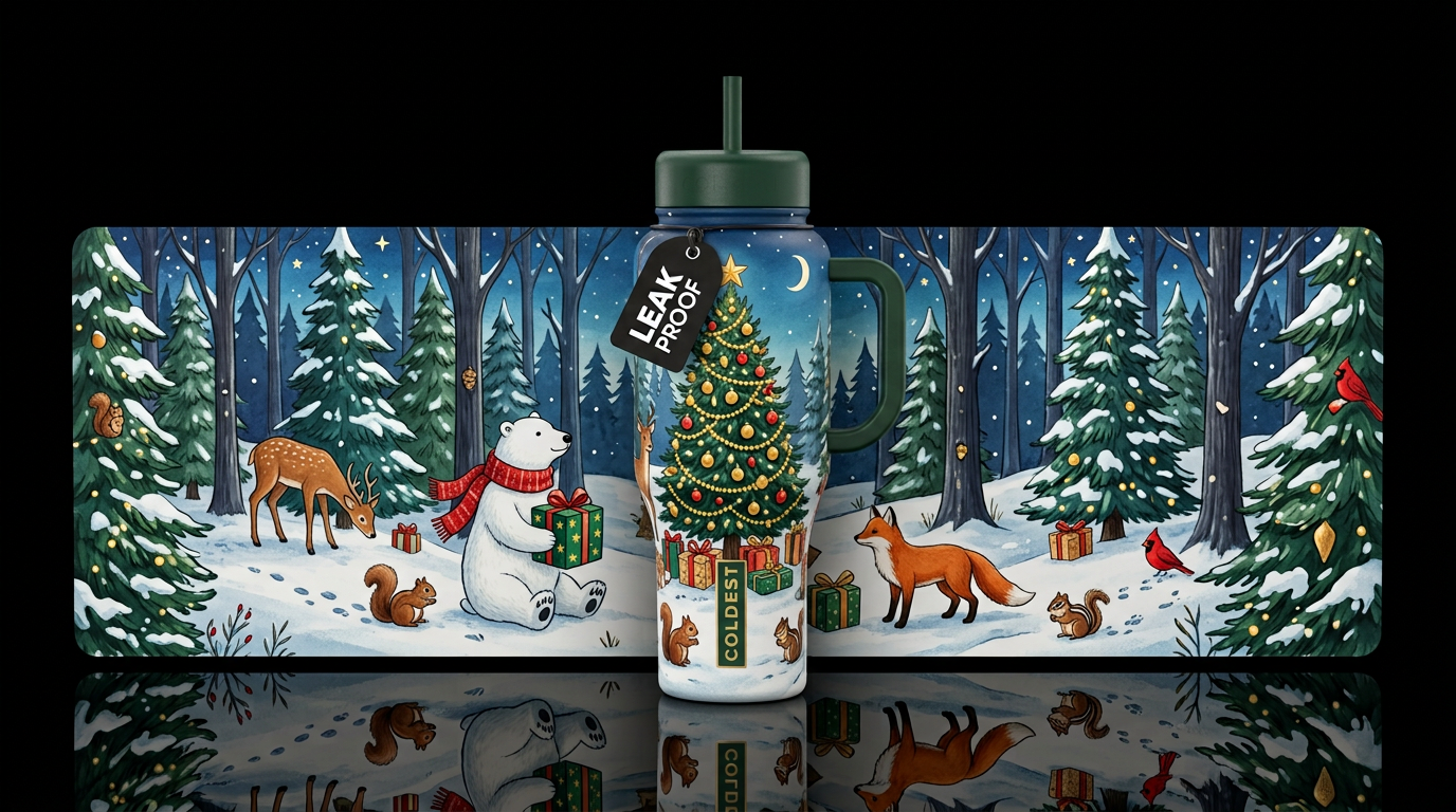READY-TO-USE DESIGN DESCRIPTION THE CHRISTMAS CLEA... water bottle design
