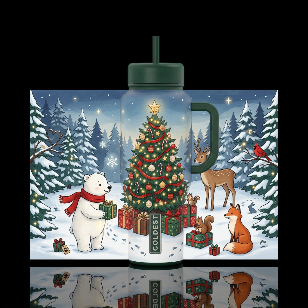 READY-TO-USE DESIGN DESCRIPTION THE CHRISTMAS CLEA... water bottle design