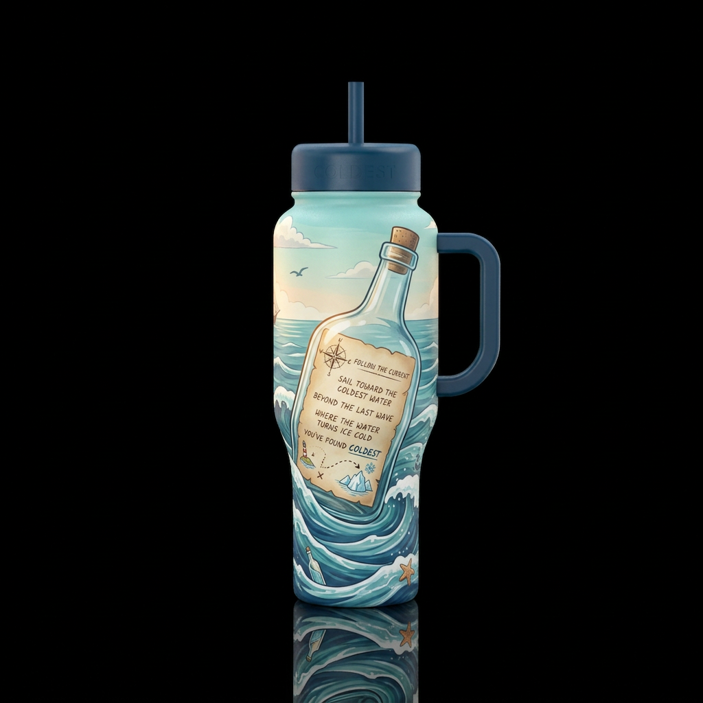 MESSAGE IN A BOTTLE Design a premium Coldest Limit... water bottle design
