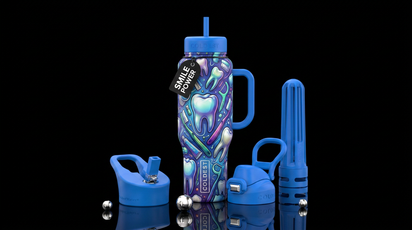 dental themed water bottle design