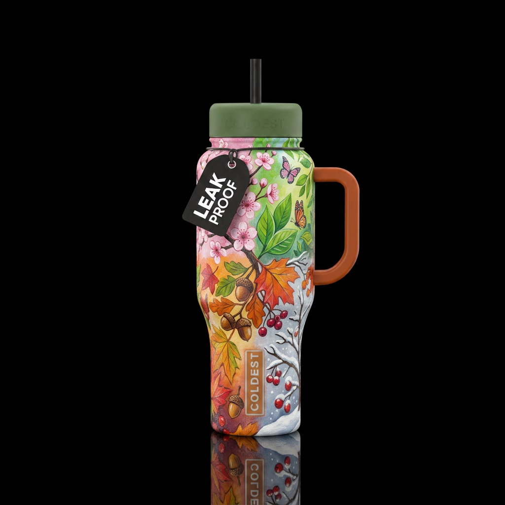 change of seasons water bottle design