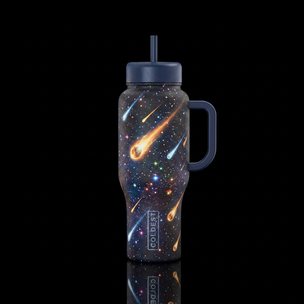 meteor shower water bottle design