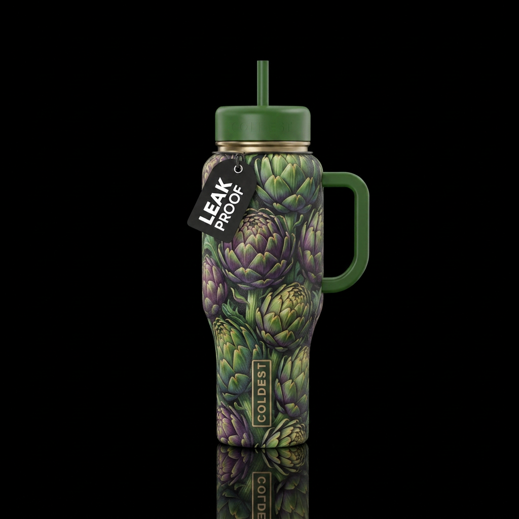 artichokes water bottle design