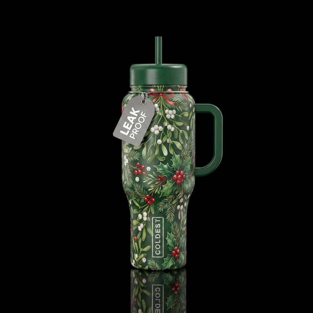 mistletoe water bottle design