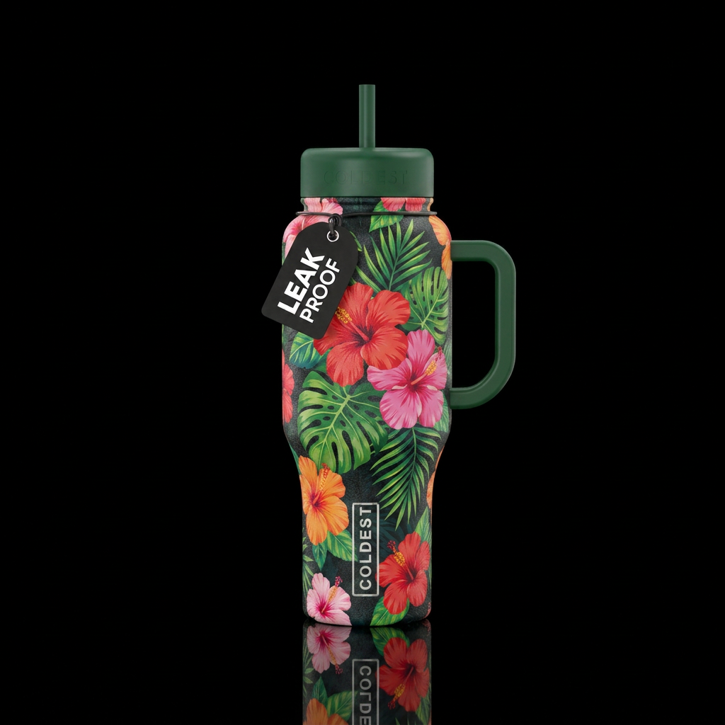 hibiscus tropical water bottle design