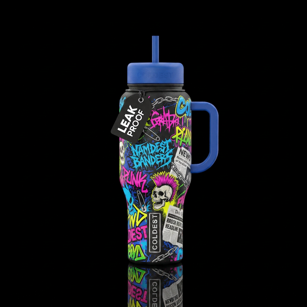 punk rock water bottle design