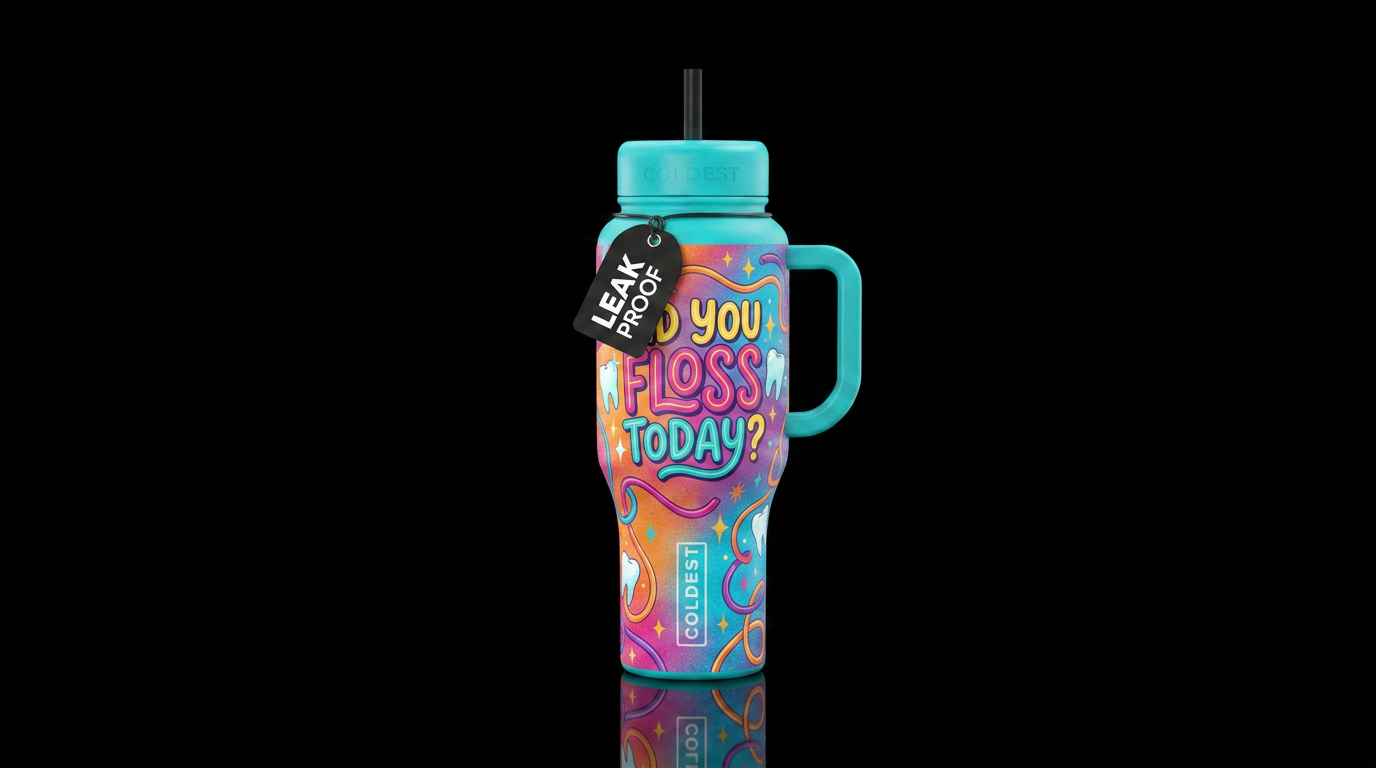 did you floss today? water bottle design