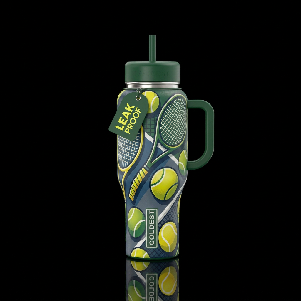 tennis water bottle design