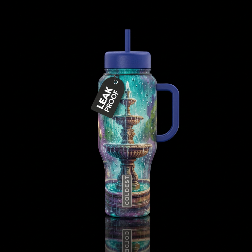 water fountain in the rain water bottle design