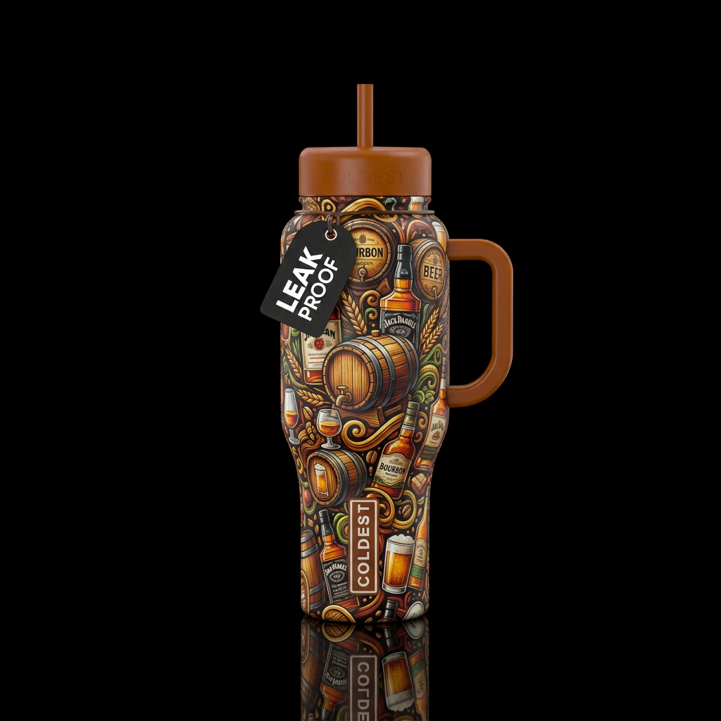 bourbon scotch beer water bottle design