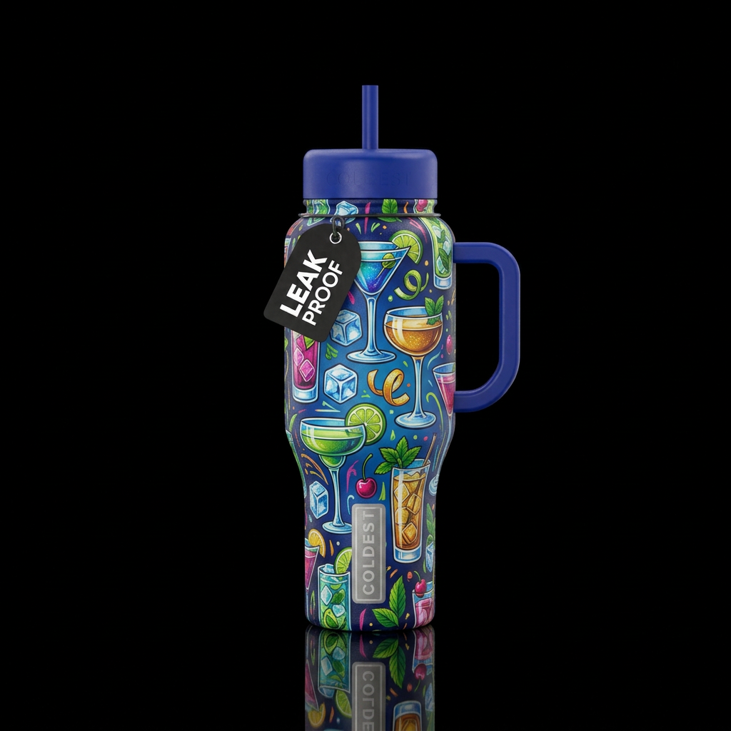 cocktail hour water bottle design