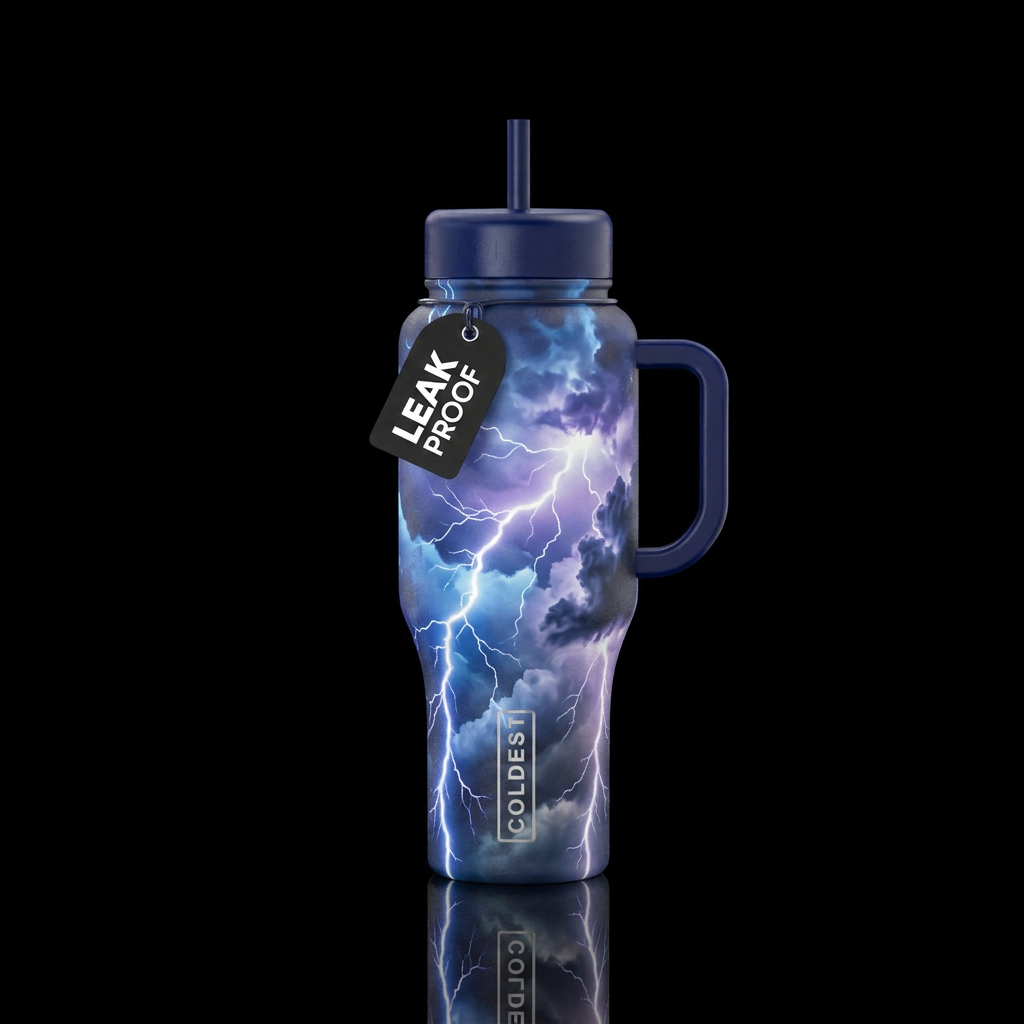 thunder and lightning water bottle design