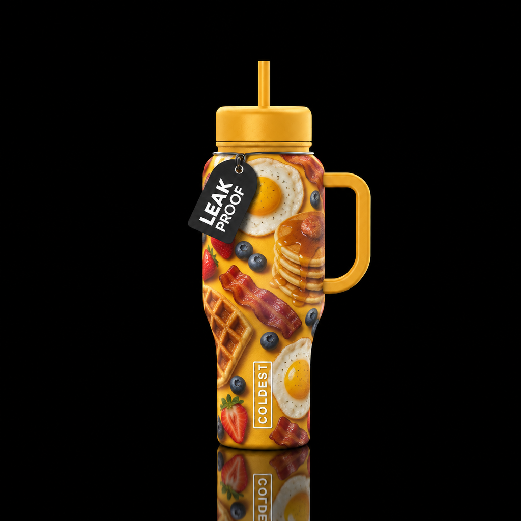 breakfast food water bottle design