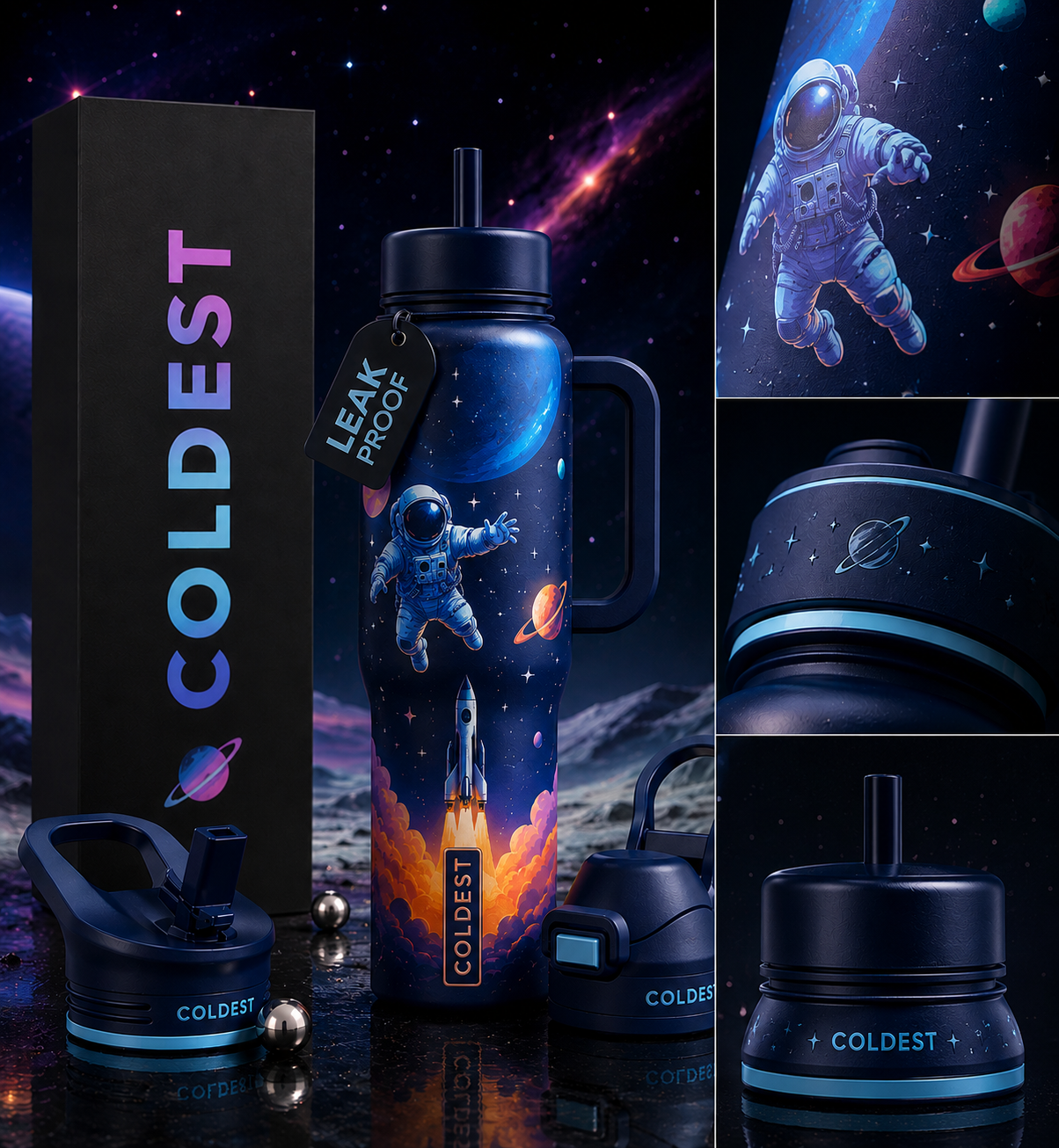 Space Lounge water bottle design