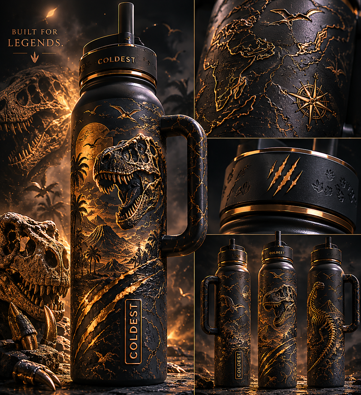 Prehistoric water bottle design