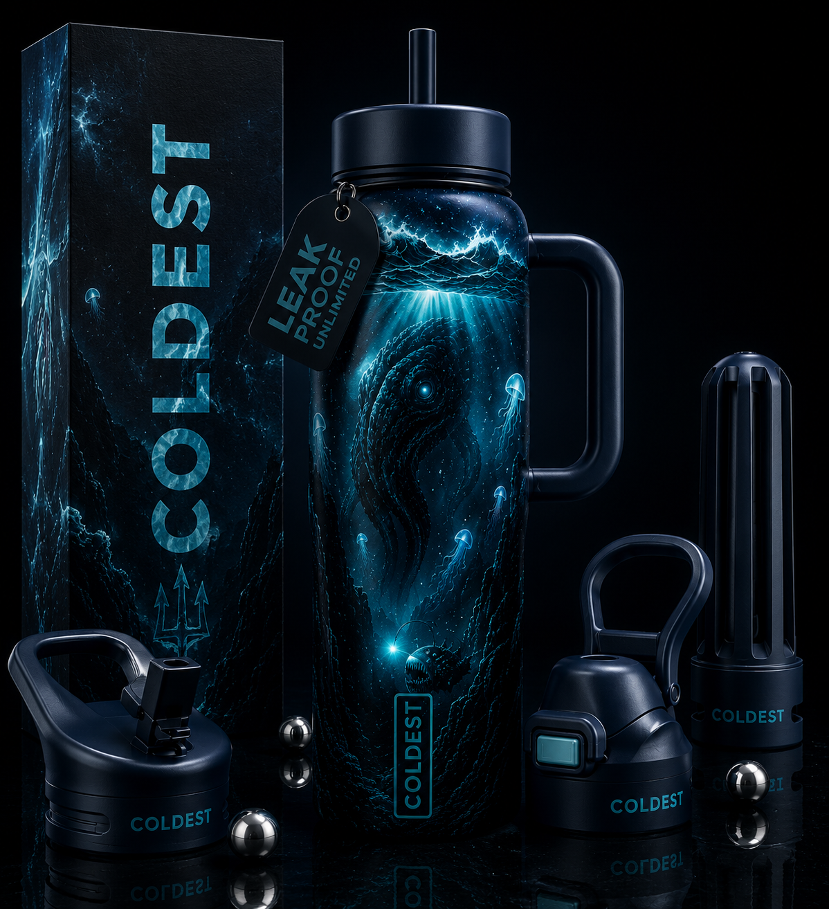 The Abyss water bottle design