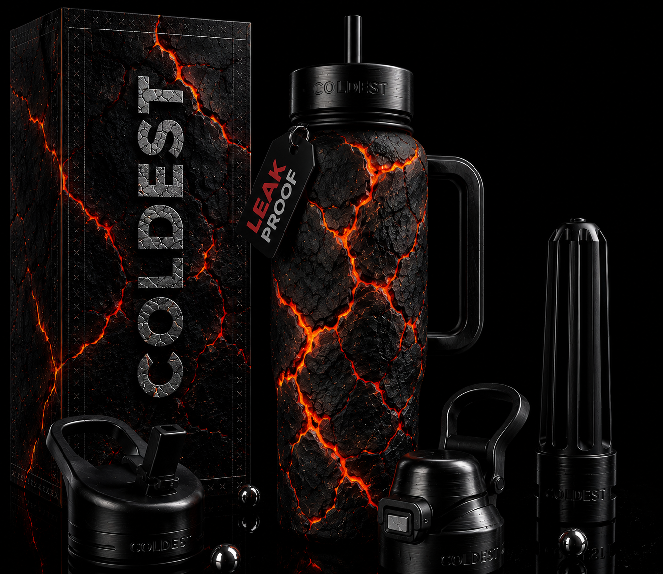 Obsidian water bottle design
