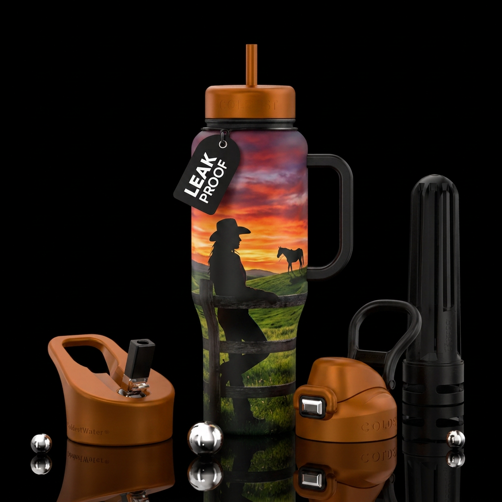 Cowgirl water bottle design