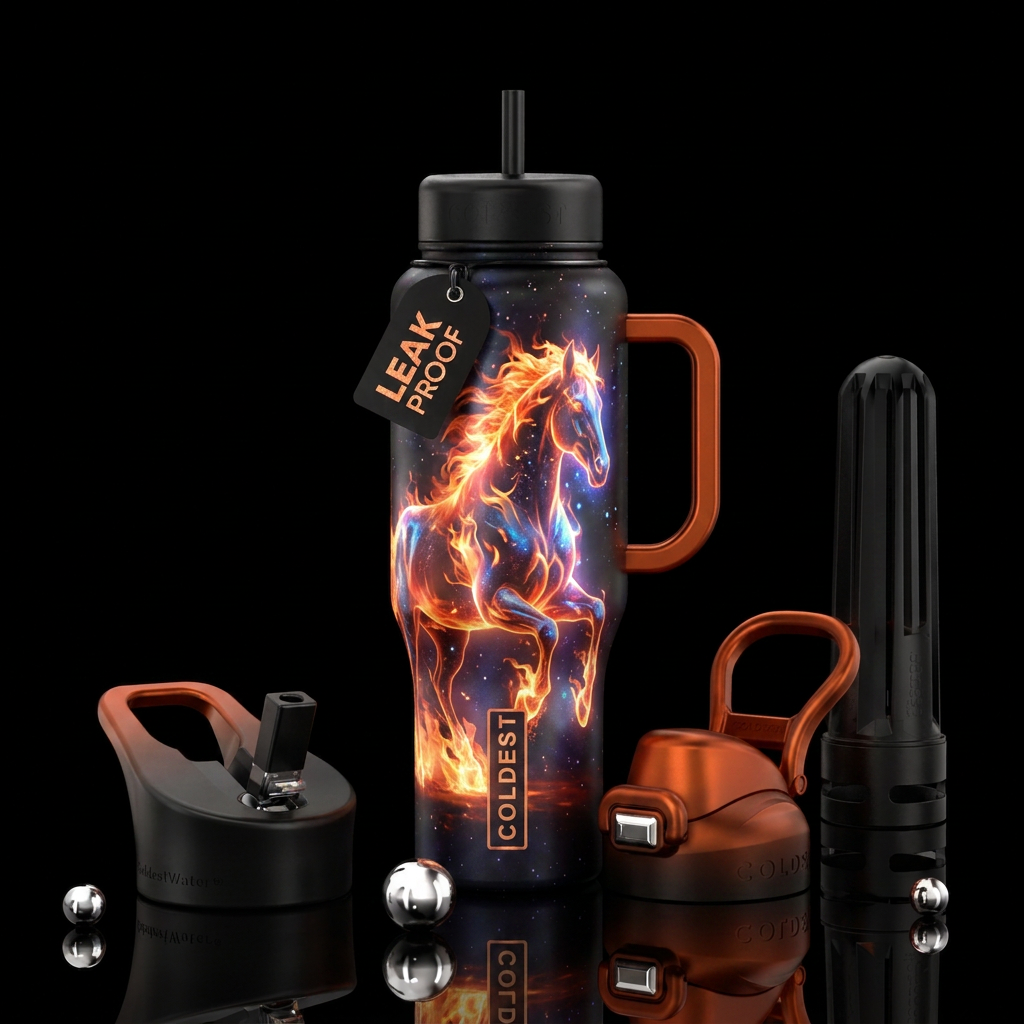 Fire horse water bottle design