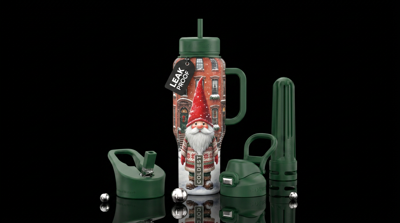 Gnome alone water bottle design