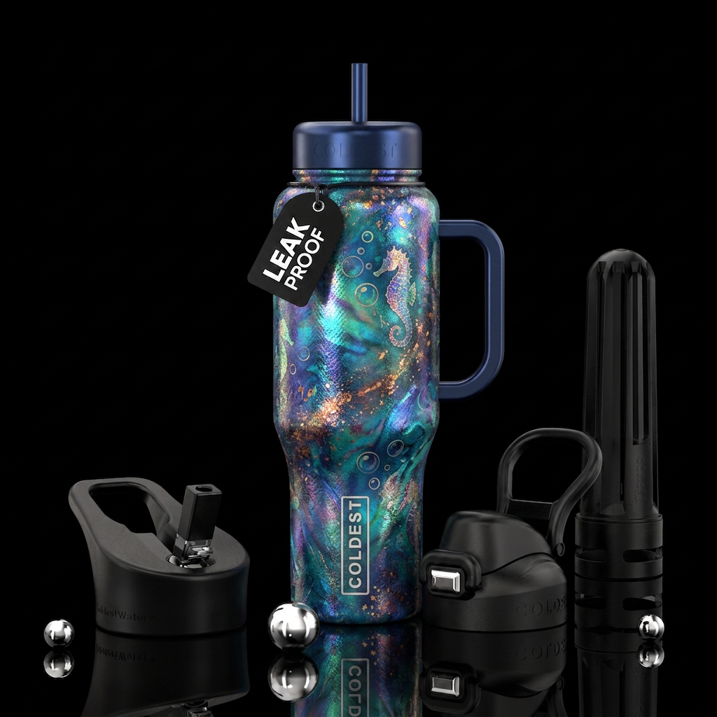 Ocean mystery water bottle design