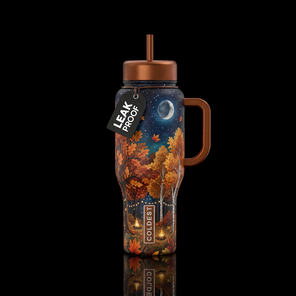 Fall night water bottle design