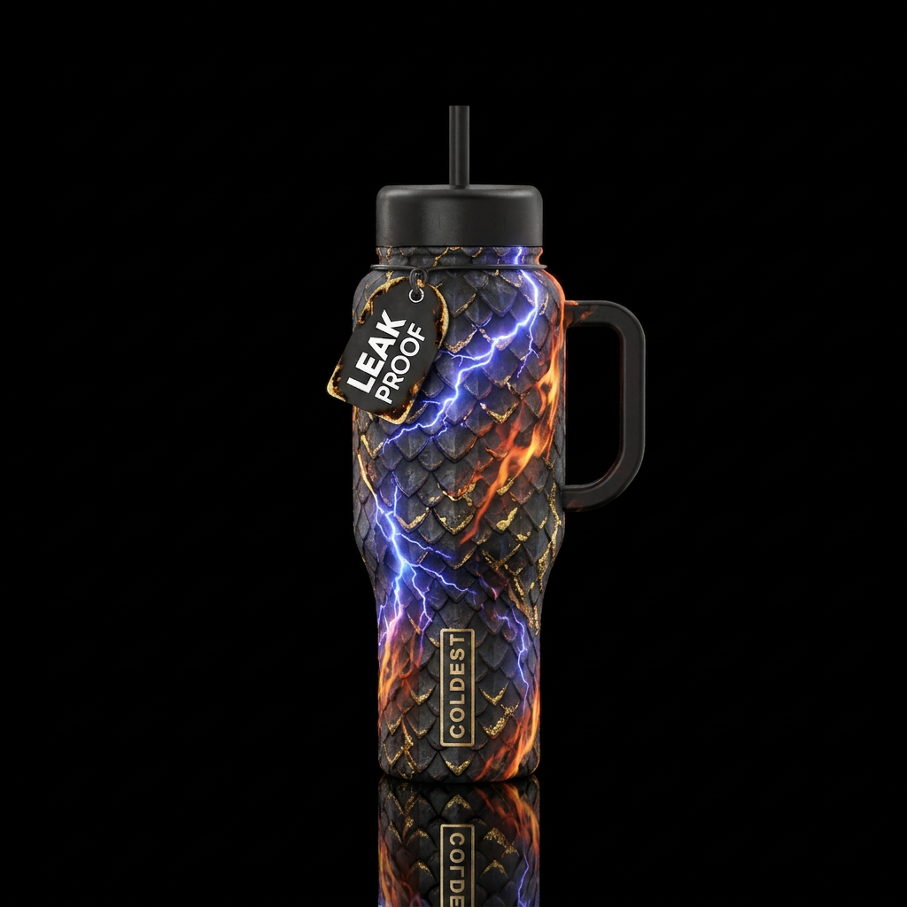 Dragon scales with electricity coating through the... water bottle design