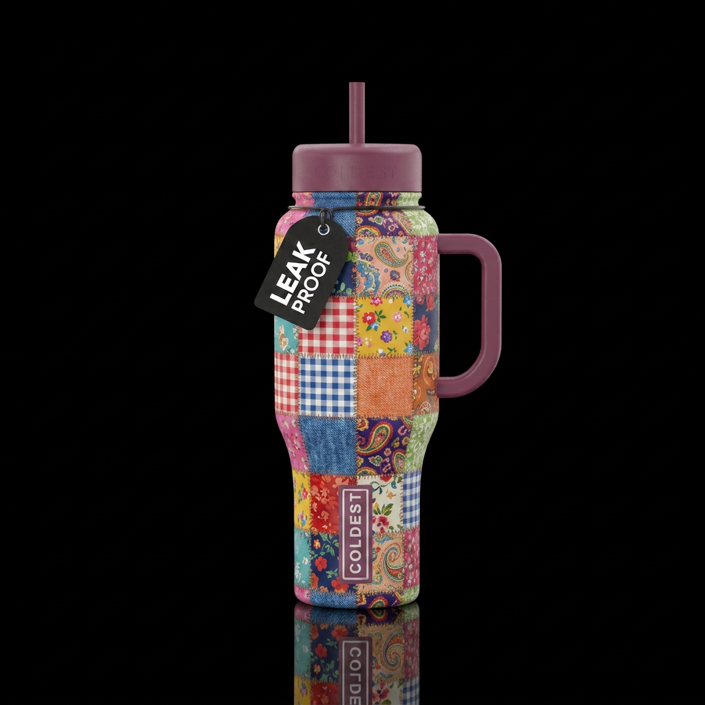 Dolly partons coat of many colors water bottle design