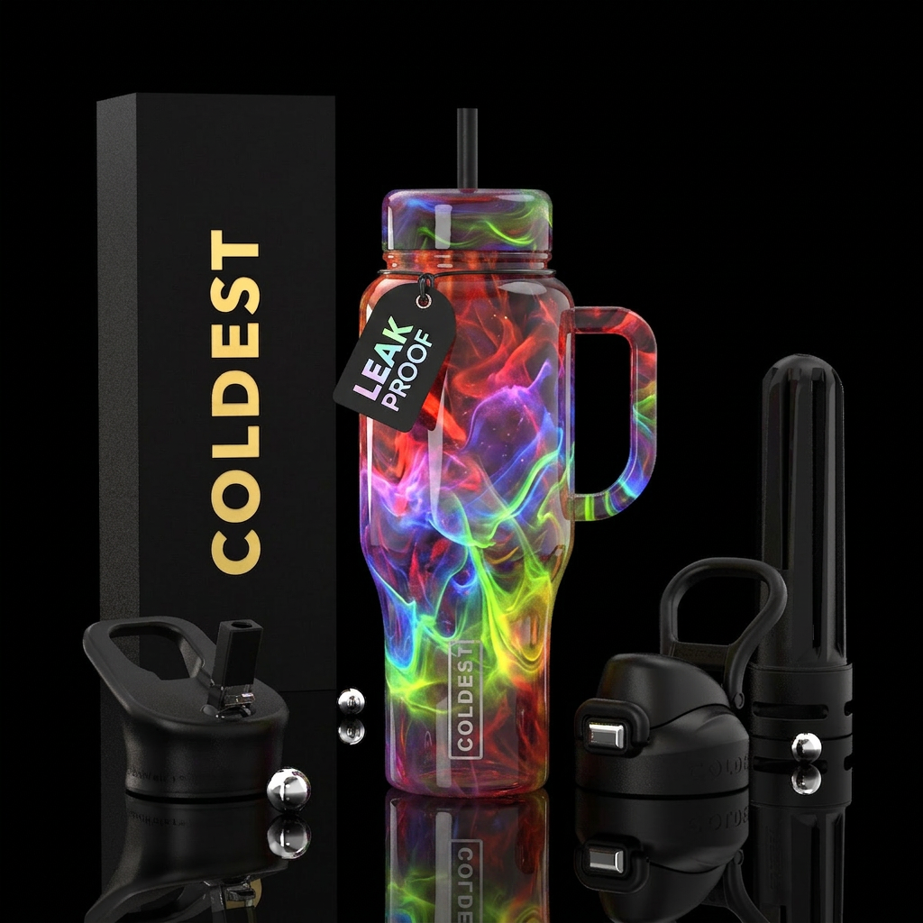 Slag glass water bottle design