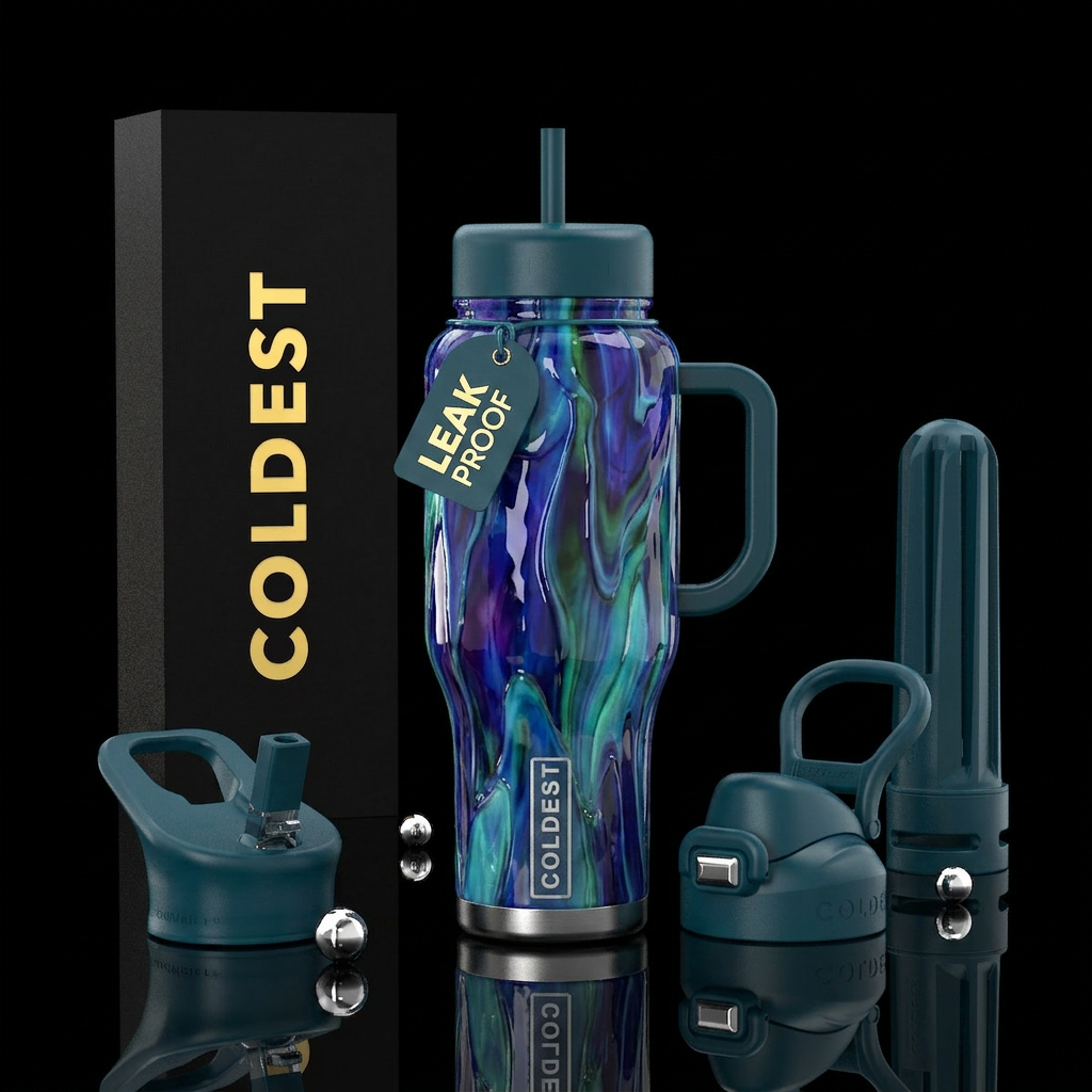 Slag glass water bottle design