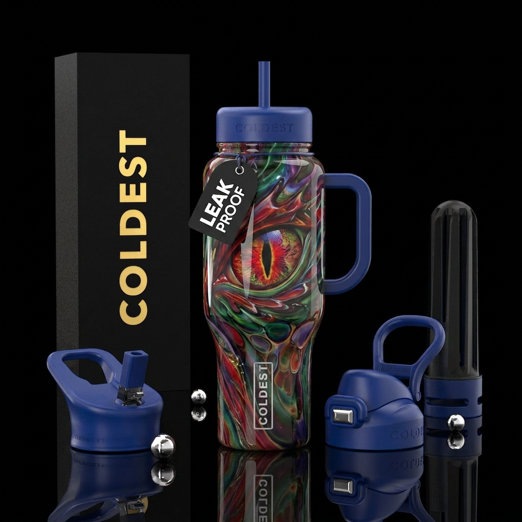 Dragon eye glass, glossy water bottle design