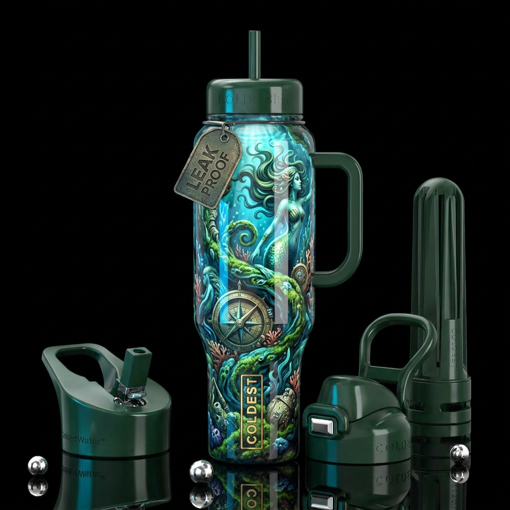 , glossy, trompe-l'œil,beautiferous, glowie, , nau... water bottle design