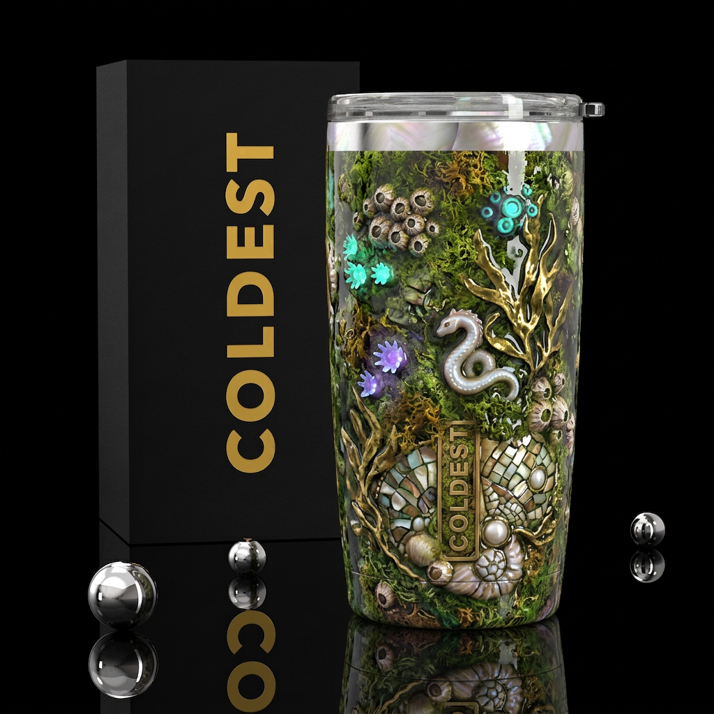 , glossy, trompe-l'œil,beautiferous, glowie, , nau... water bottle design