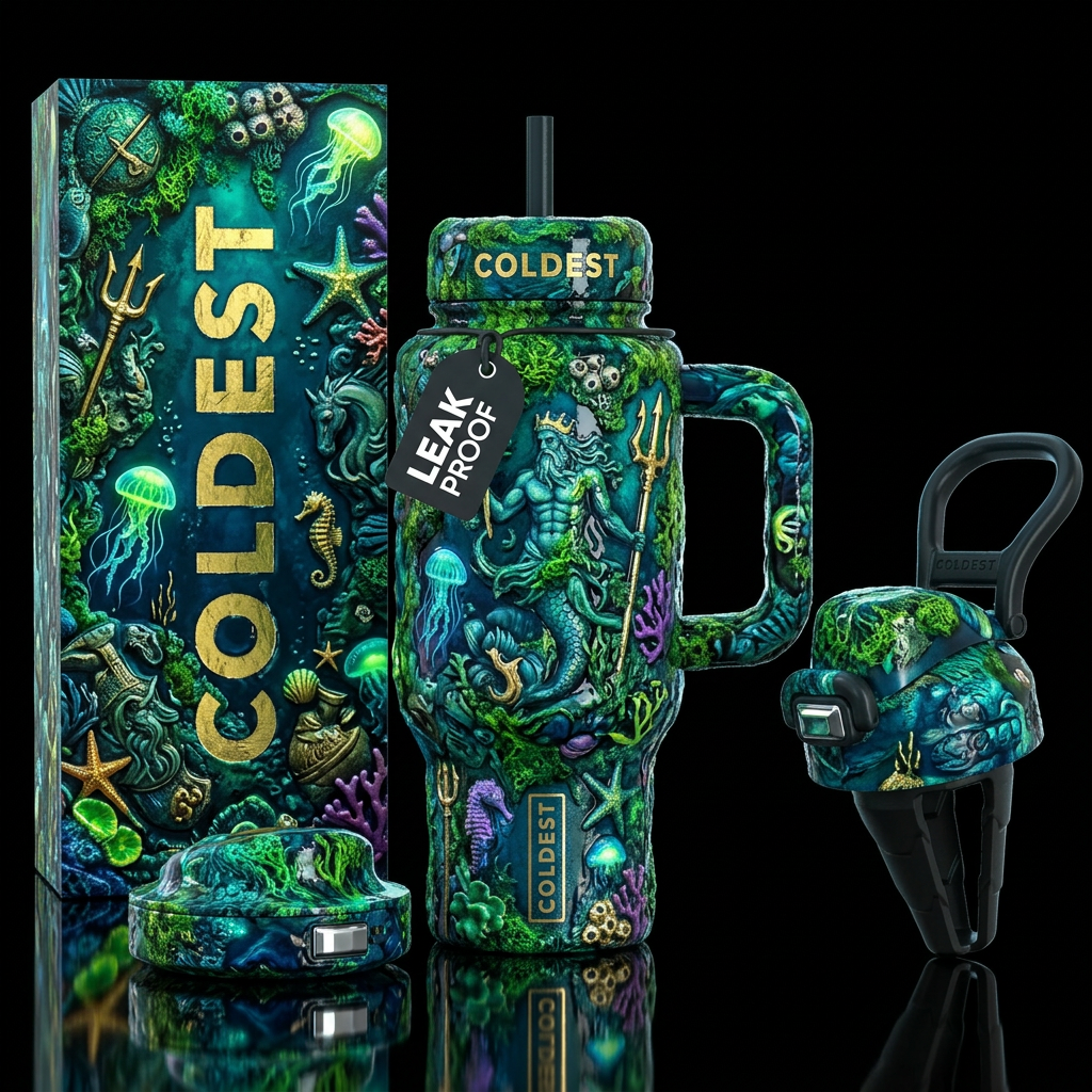 , glossy, trompe-l'œil,beautiferous, glowie, , nau... water bottle design