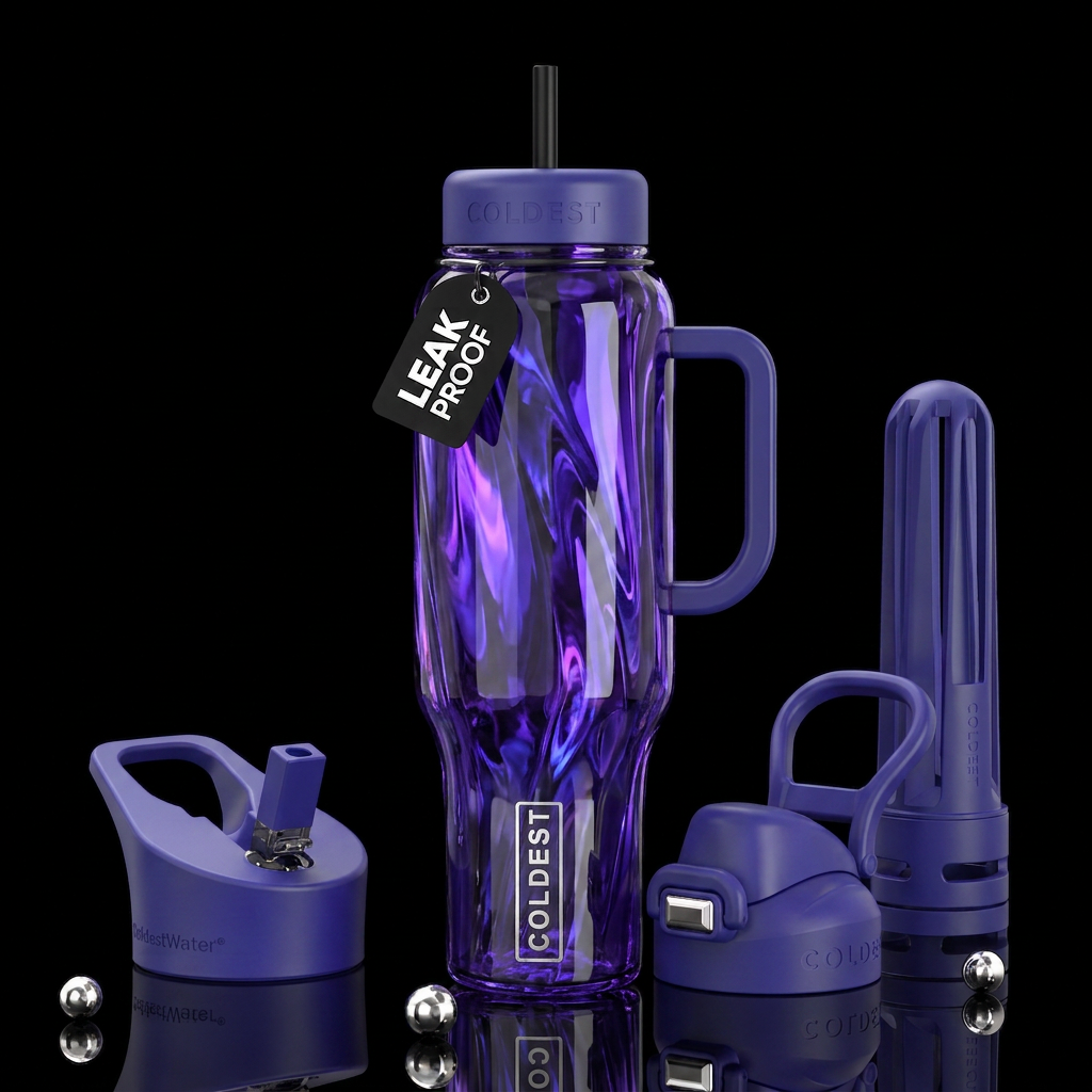 Insane iolite tanzanite fantasy glass like,glossy,... water bottle design