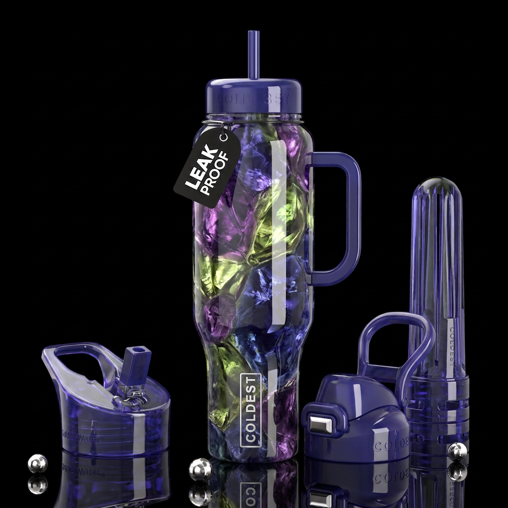 Insane iolite peridot tanzanite fantasy glass like... water bottle design