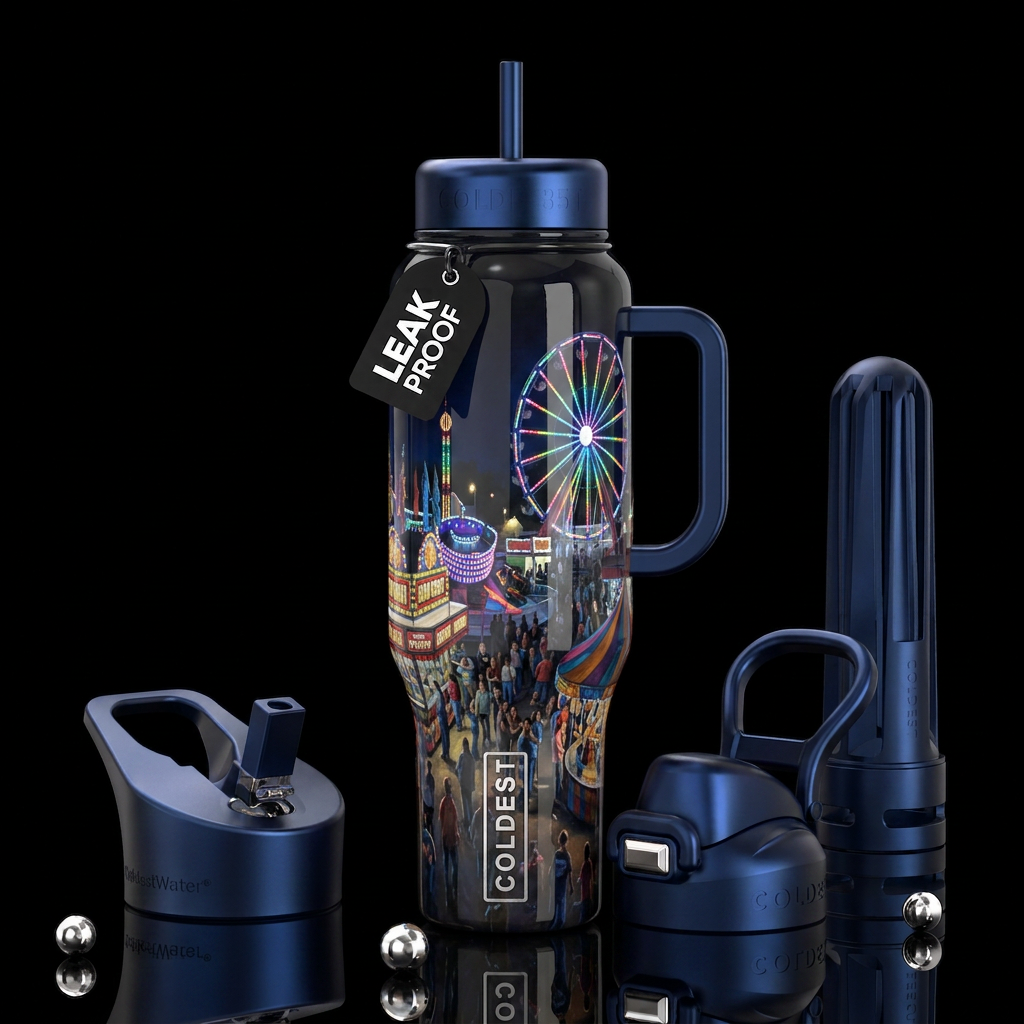 Beardstown Illinois Town square festival carnival ... water bottle design
