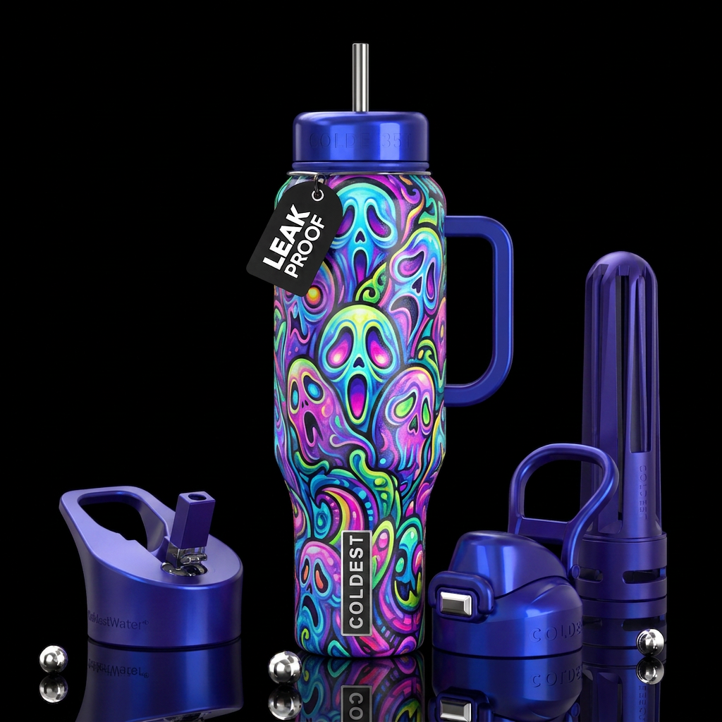 beta Ghost Ghost, glossy, trompe-l'œil, beautifero... water bottle design