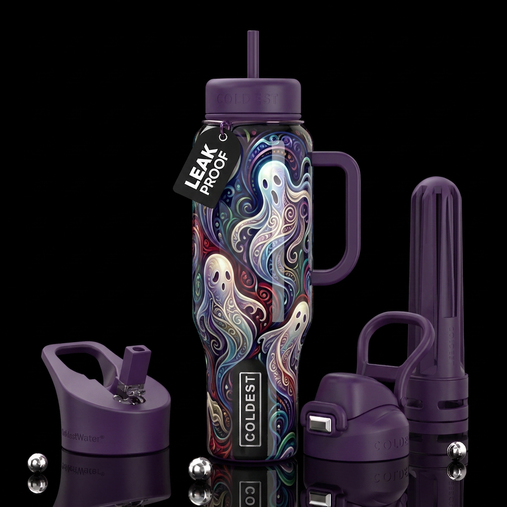 beta Ghost Ghost, glossy, trompe-l'œil, beautifero... water bottle design