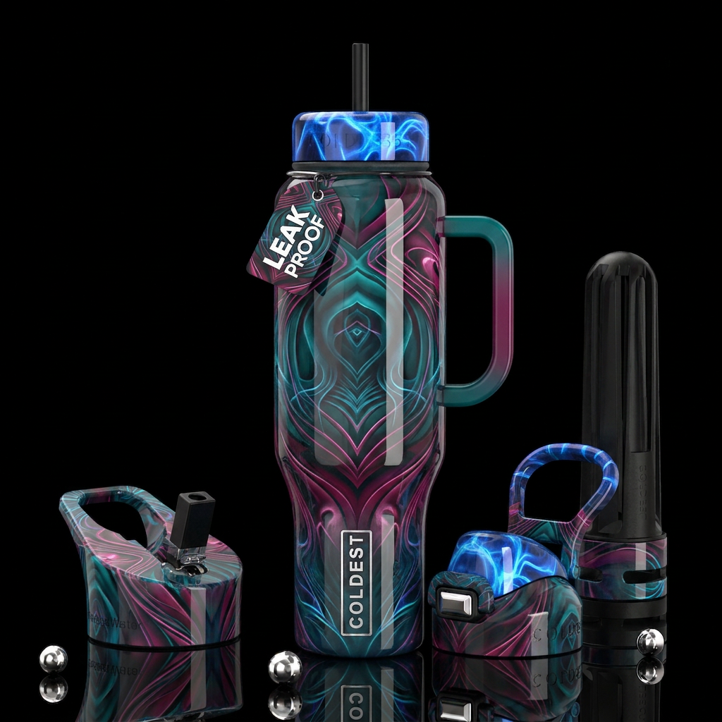 Theta Ghost Ghost, glossy, trompe-l'œil, beautifer... water bottle design