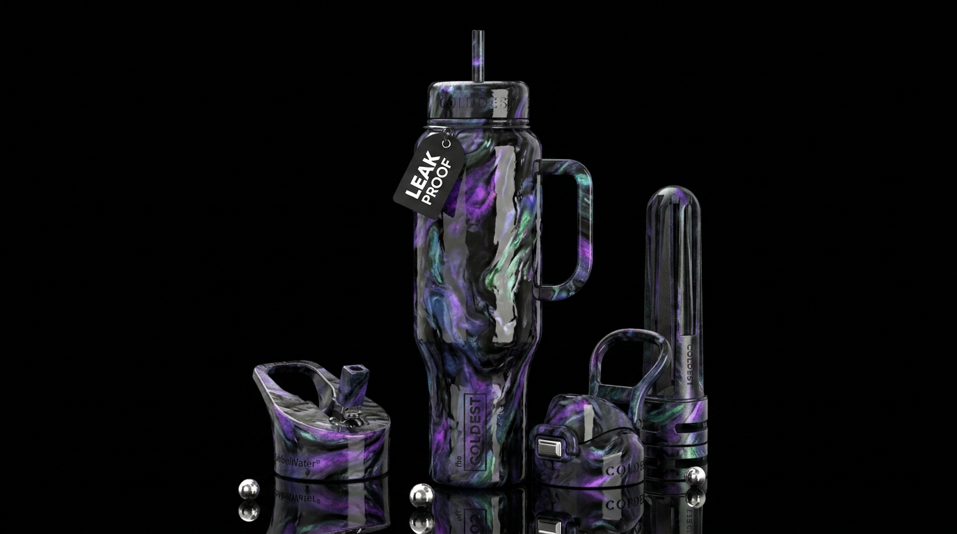 Iota Ghost Ghost, glossy, trompe-l'œil, beautifero... water bottle design