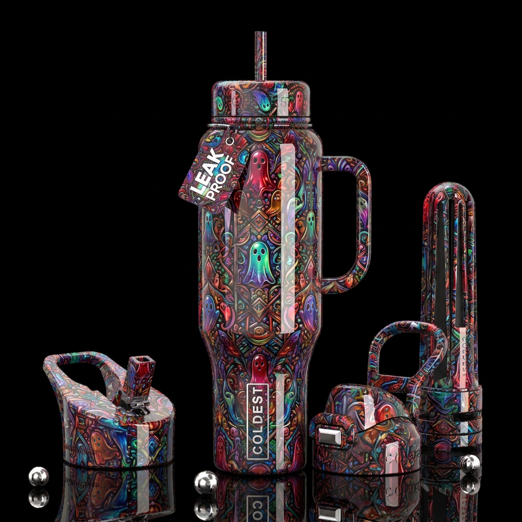 Iota Ghost Ghost, glossy, trompe-l'œil, beautifero... water bottle design