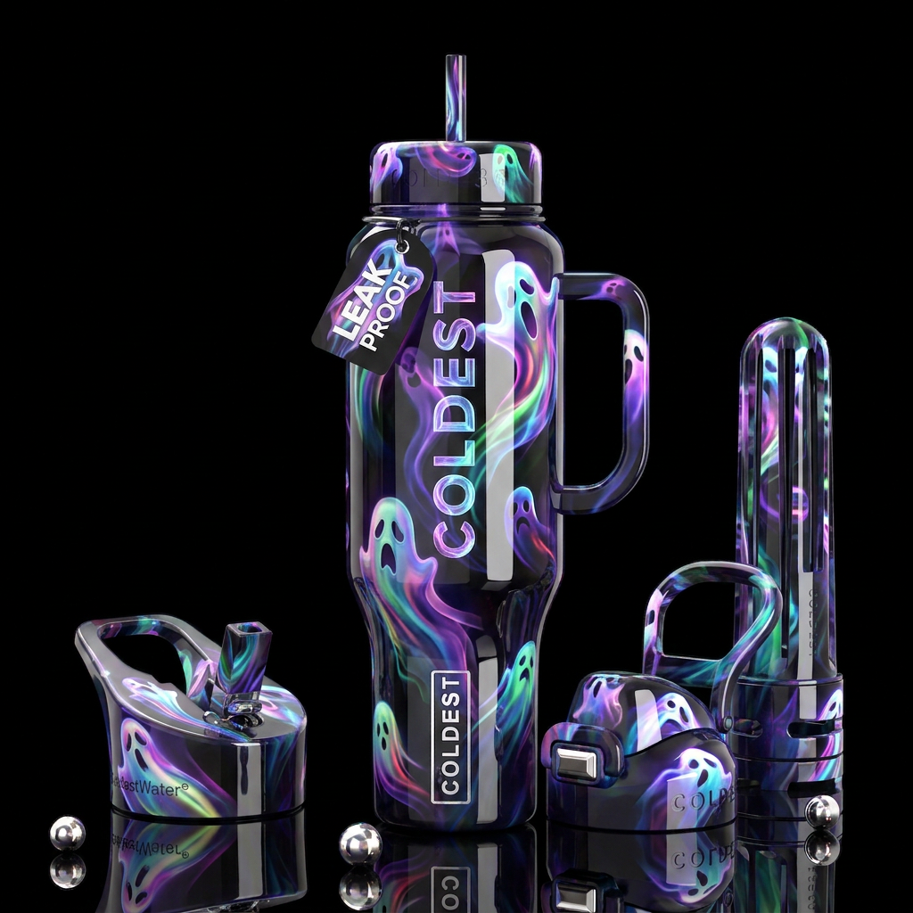 Alpha Ghost Ghost, glossy, trompe-l'œil, beautifer... water bottle design
