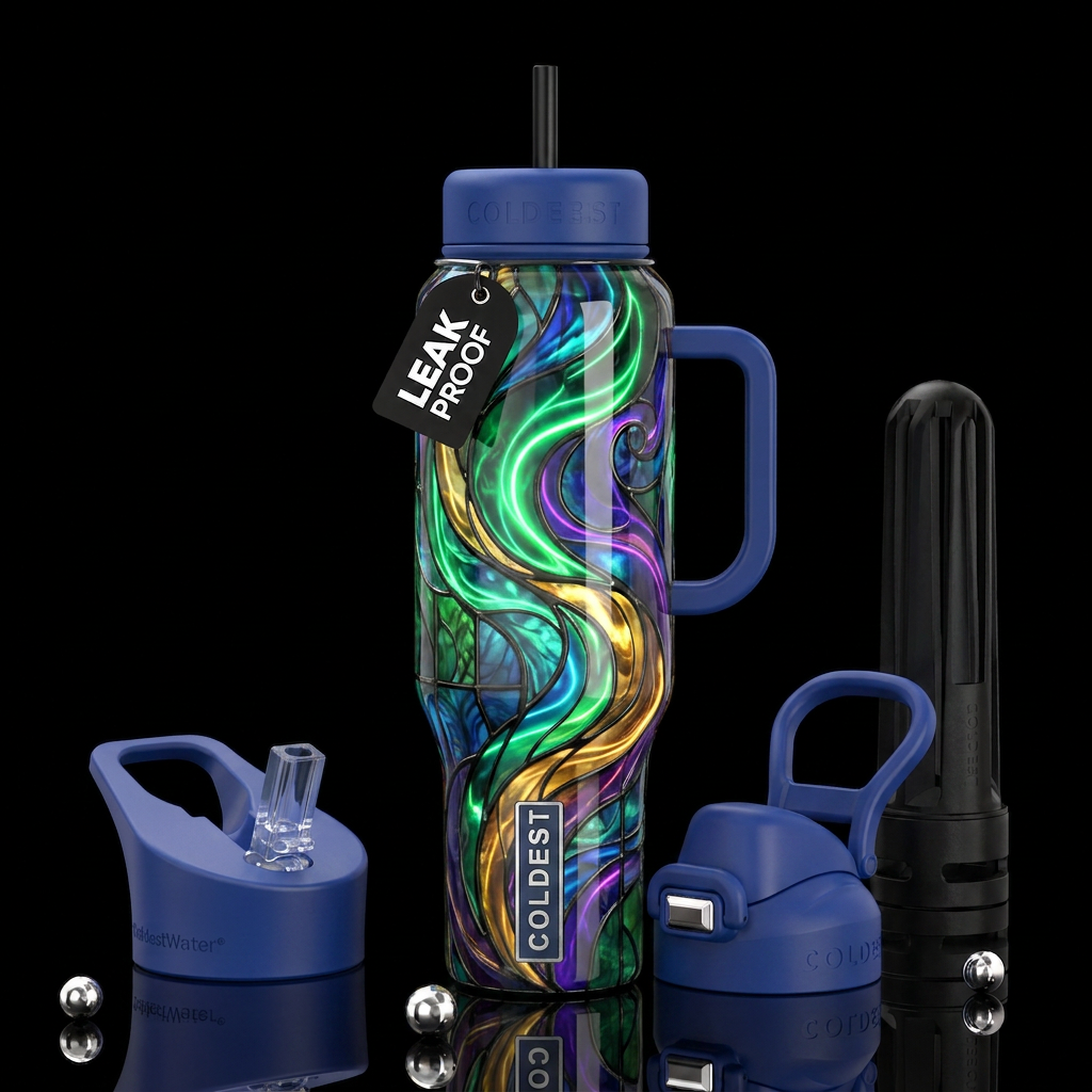 , glossy, trompe-l'œil, beautiferous, , dreamy,neo... water bottle design
