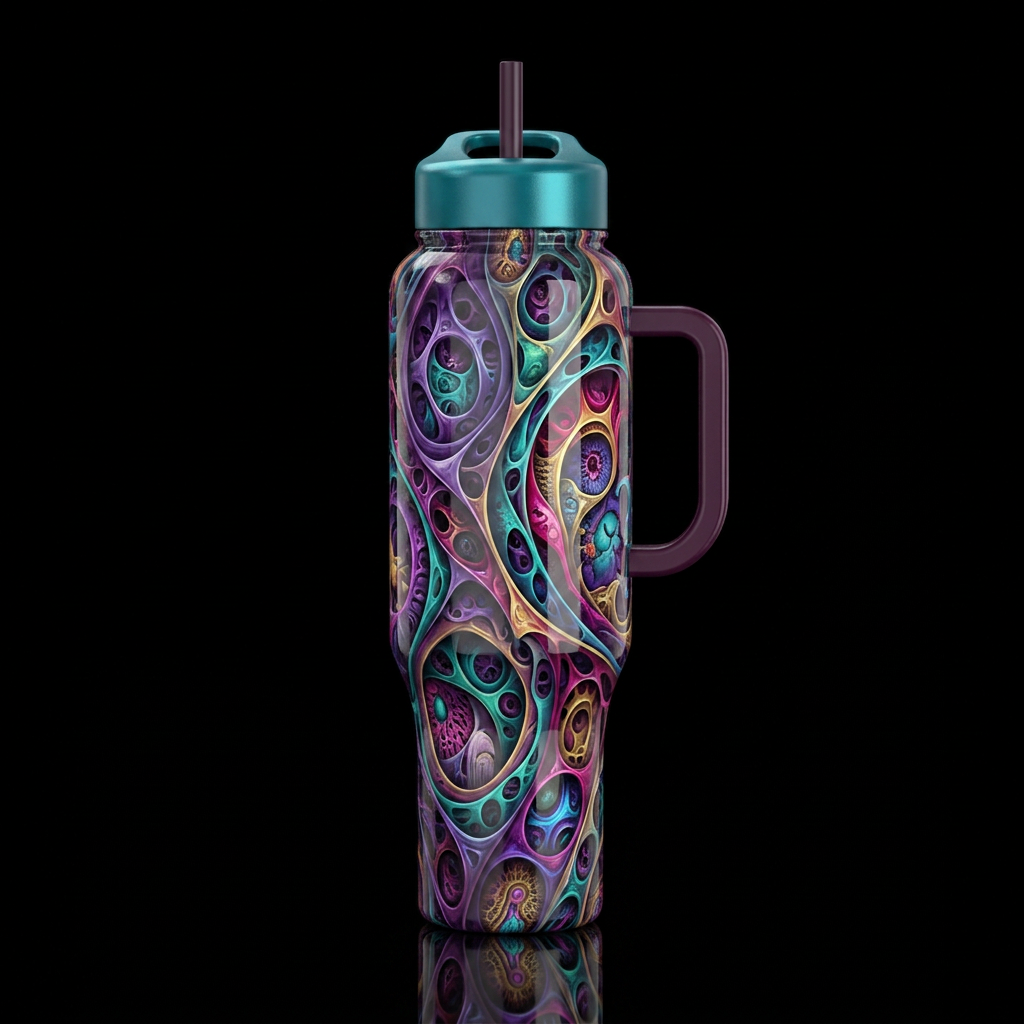 Insane membrane, glossy, trompe-l'œil, beautiferou... water bottle design