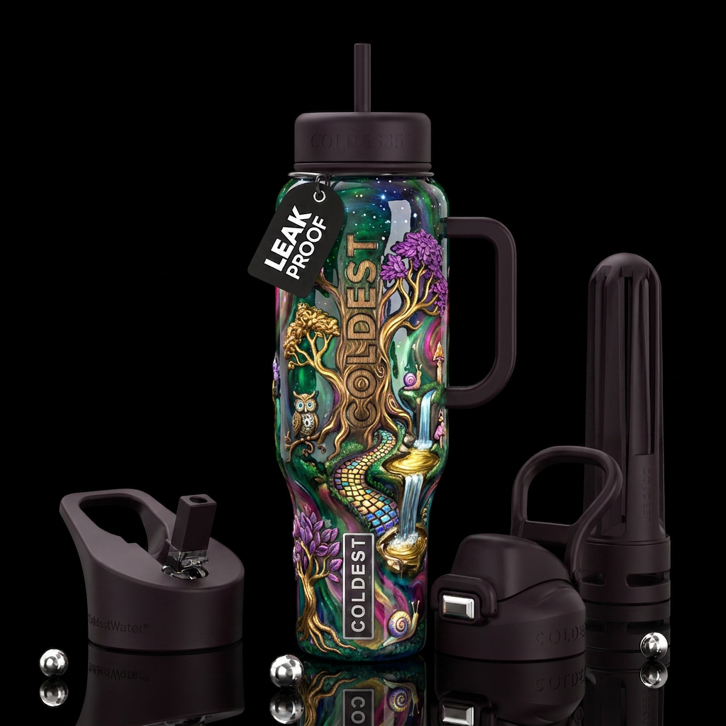 Insane ine, glossy, trompe-l'œil, beautiferous,,wh... water bottle design