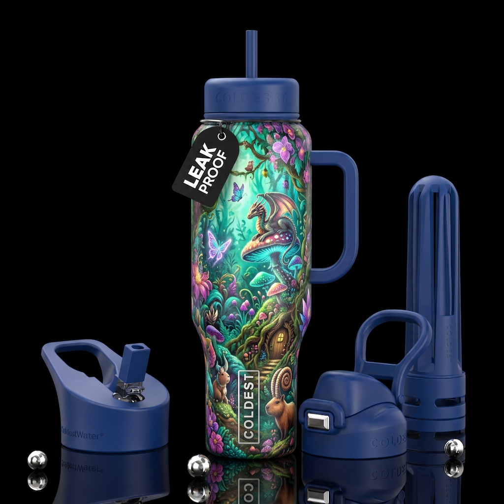 Insane ine, glossy, trompe-l'œil, beautiferous,,wh... water bottle design