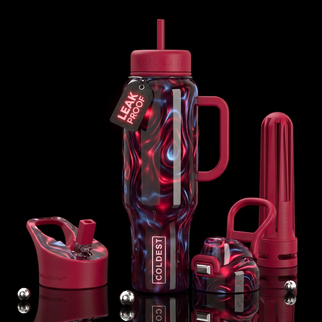 Insane vamp glow in the dark , glossy, trompe-l'œi... water bottle design